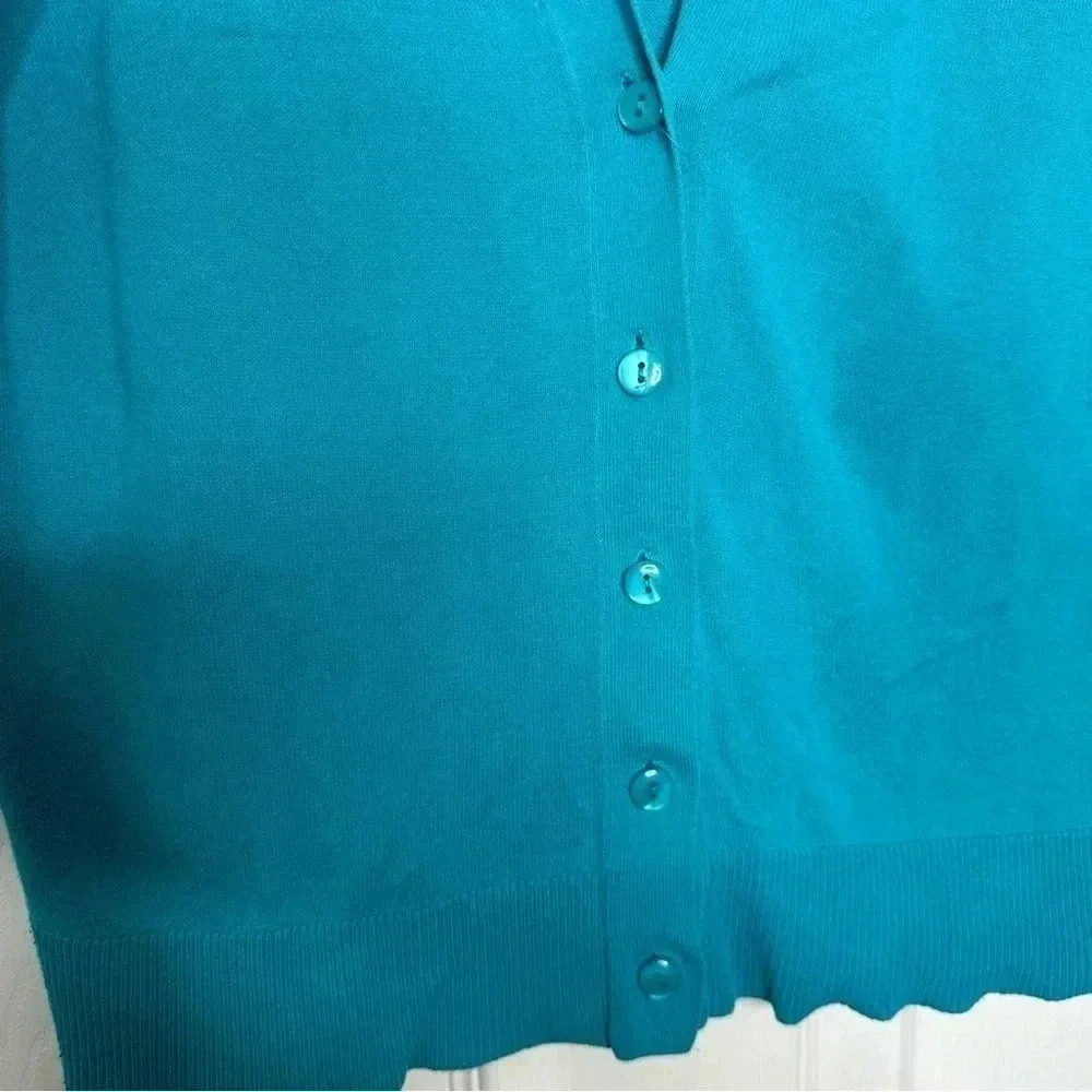 GAP Factory Cardigan 3/4  Length Sleeves Blue Size Small - Picture 5 of 16